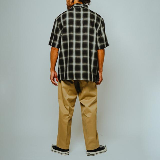 ビッグマイク メンズ チェックシャツ BIG MIKE レーヨン ミックス オンブレ スリット 半袖シャツ Rayon Mix Ombre Slit S/S Shirts 春 秋 薄手 102625530_3