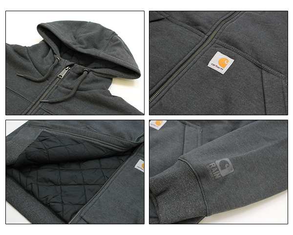 carhartt lined hooded zip sweatshirt