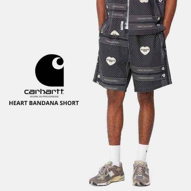 カーハート ダブリューアイピー ハーフパンツ 短パン Carhartt WIP HEART BANDANA SHORT ハート バンダナ柄i033076 メンズ ボトムス