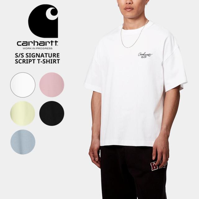 カーハート ダブリューアイピー メンズ 半袖 Tシャツ  Carhartt WIPショートスリーブシグネチャースクリプトTシャツ カットソー トップス Tシャツ i033828