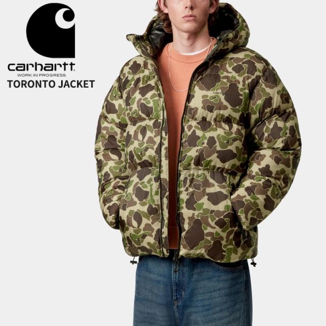 カーハート ダブリューアイピー メンズ 中綿 カモ柄 ジャケット  Carhartt WIP トロントジャケット TORONTO JACKET Camo Duck Green アウター ワークウェア I033920