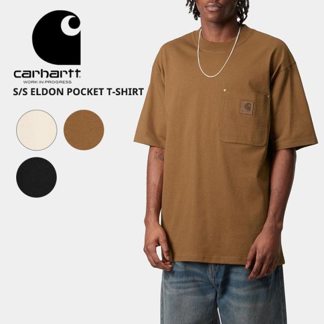 カーハート ダブリューアイピー メンズ ロゴ プリント 半袖 Tシャツ  Carhartt WIP  エルドンポケットTシャツ  トップス tシャツ i034365