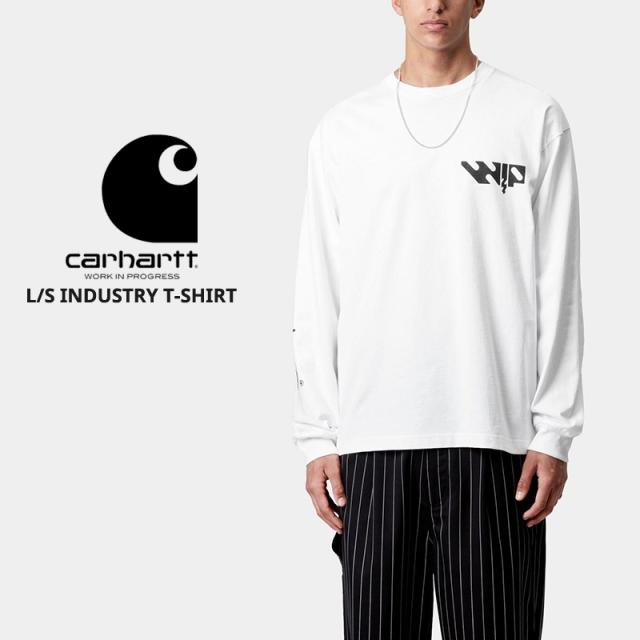 カーハート ダブリューアイピー メンズ ロンT プリント 長袖 Tシャツ  Carhartt WIP ロングスリーブインダストリーTシャツ  i034411