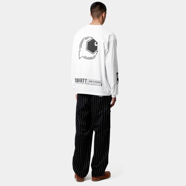 カーハート ダブリューアイピー メンズ ロンT プリント 長袖 Tシャツ Carhartt WIP ロングスリーブインダストリーTシャツ i034411_1