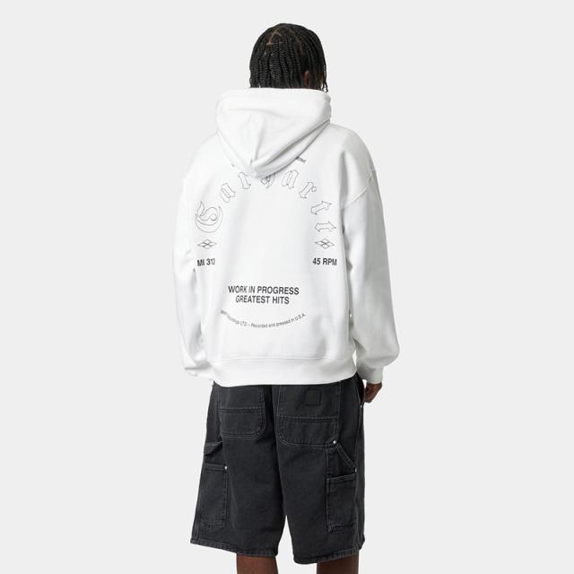 カーハート ダブリューアイピー メンズ ロゴ プリント パーカー Carhartt WIP フーデッドグレイテストヒッツスウェットシャツ i034416_2