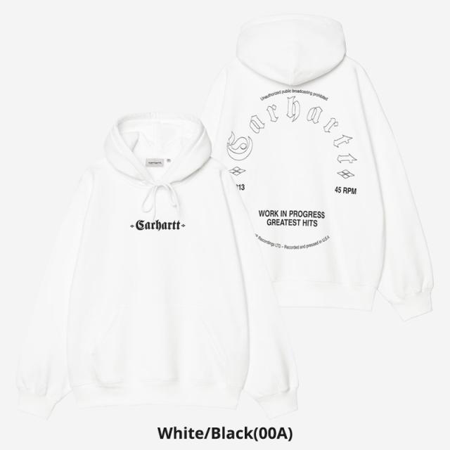カーハート ダブリューアイピー メンズ ロゴ プリント パーカー Carhartt WIP フーデッドグレイテストヒッツスウェットシャツ i034416_3