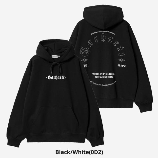 カーハート ダブリューアイピー メンズ ロゴ プリント パーカー Carhartt WIP フーデッドグレイテストヒッツスウェットシャツ i034416_4