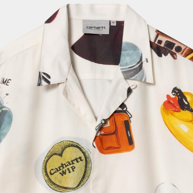 カーハート ダブリューアイピー メンズ プリントシャツ 半袖シャツ Carhartt WIP ジェイコブロチェスターシャツ アメカジ カジュアル i034574_1