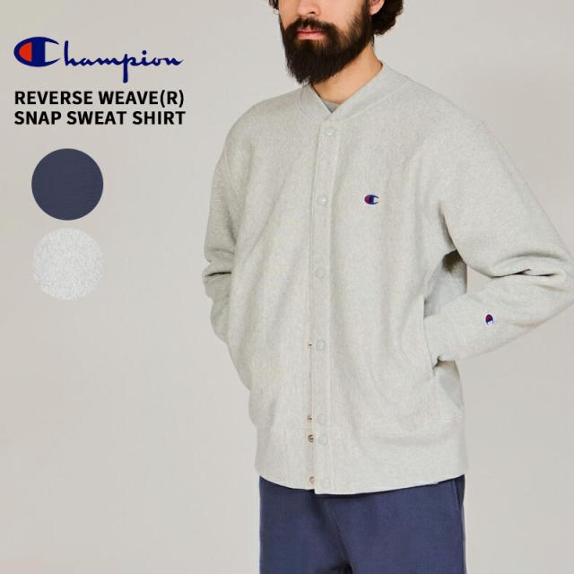 チャンピオン メンズ スウェットカーディガン Champion リバースウィーブ(R) スナップ スウェットシャツ 長袖 トップス 裏起毛 M L XL C3-A020の通販は 10,842円