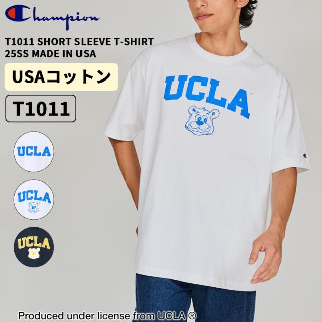 チャンピオン T1011 メンズ 半袖Tシャツ カレッジ プリント Tシャツ UCLA 大学 Champion ティーテンイレブン ショートスリーブTシャツ 25SS MADE IN USA Tシャツ トップス C5-B305
