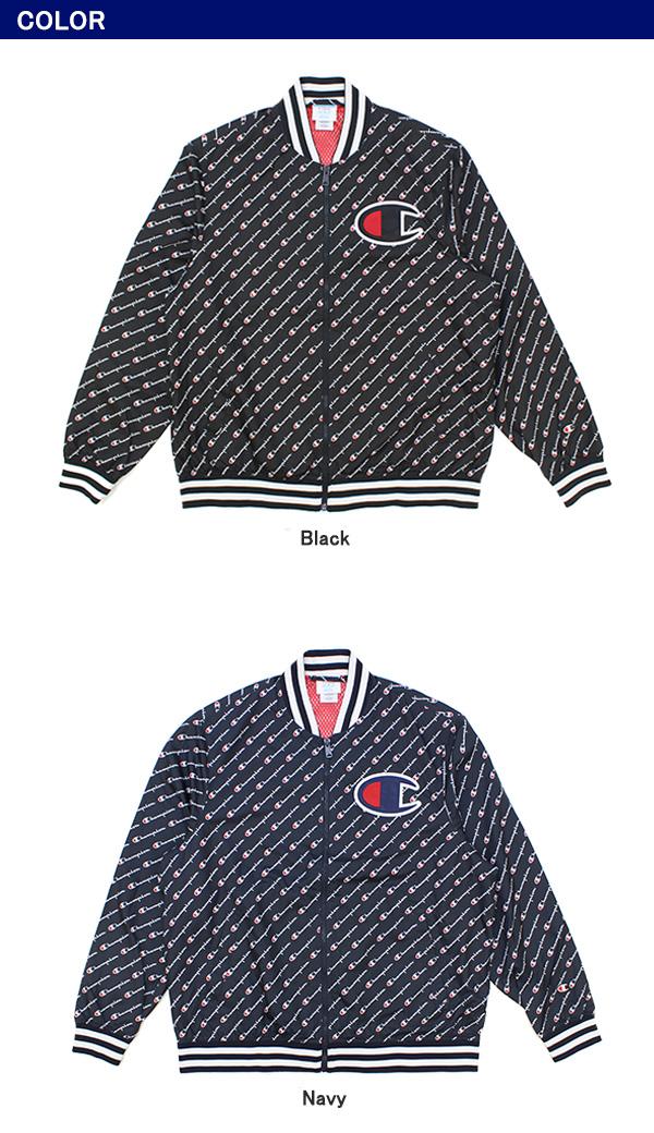 champion satin navy baseball jacket