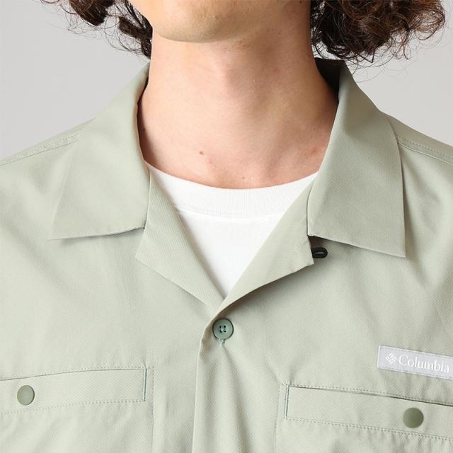コロンビア メンズ 半袖シャツ 開襟シャツ Columbia クリスタルロックショートスリーブシャツ Crystal Rock S/S Shirt 冷却素材 トップス オープンカラー PG9276_3