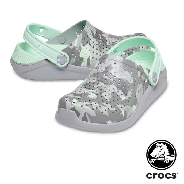 literide camouflage print clogs