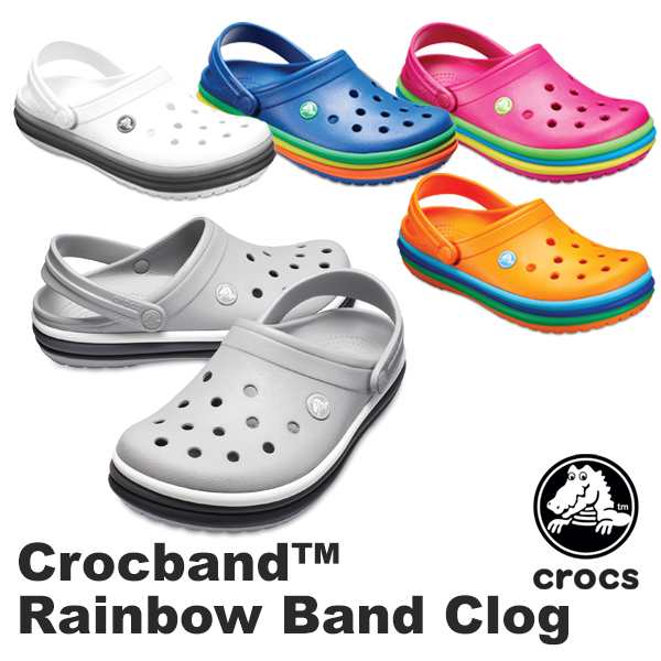 crocs crocband rainbow band clog