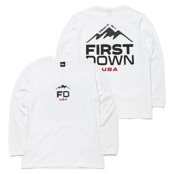 ファーストダウン First Down プリント ロングスリーブ TEE コットン