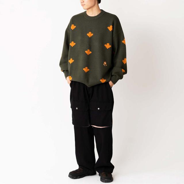 ジムマスター メンズ レディース セーター gym master ジャガードニット メープルモンスター クルーネック トップス G621799