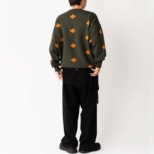 ジムマスター メンズ レディース セーター gym master ジャガードニット メープルモンスター クルーネック トップス G621799