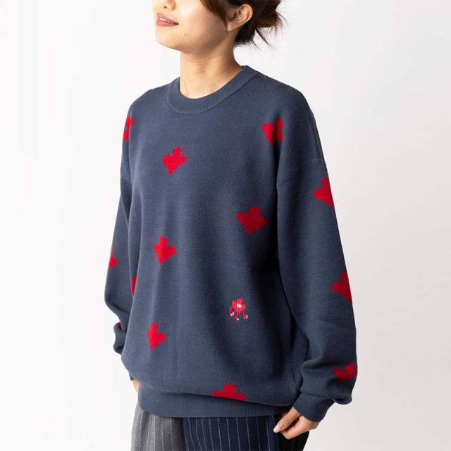 ジムマスター メンズ レディース セーター gym master ジャガードニット メープルモンスター クルーネック トップス G621799