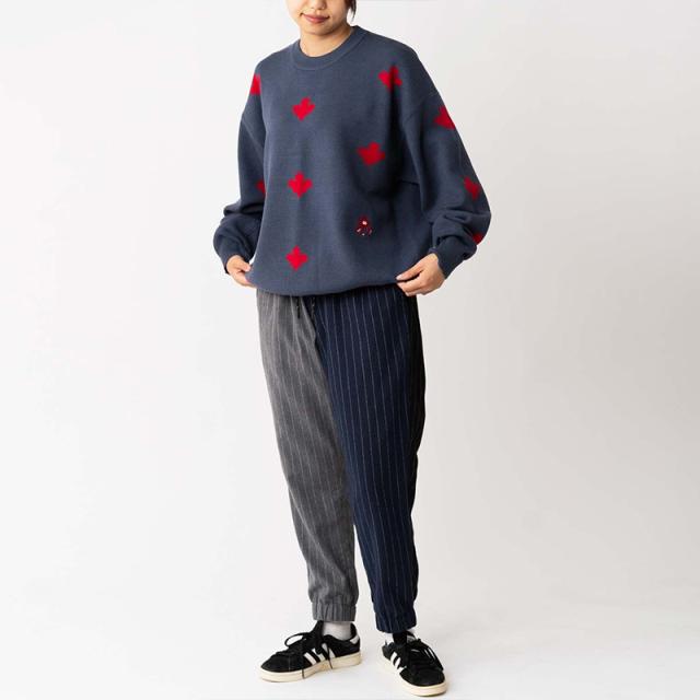 ジムマスター メンズ レディース セーター gym master ジャガードニット メープルモンスター クルーネック トップス G621799