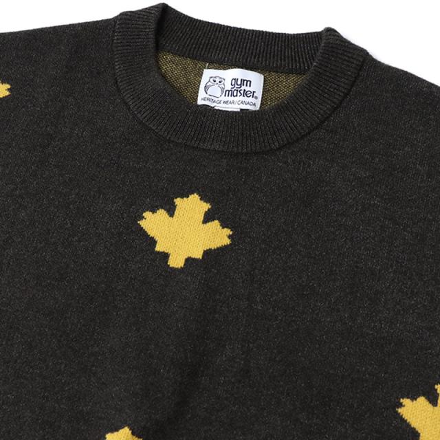 ジムマスター メンズ レディース セーター gym master ジャガードニット メープルモンスター クルーネック トップス G621799