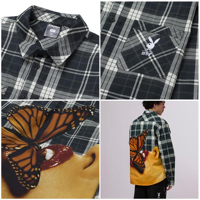 ハフ HUF PLAYBOY MONARCH FLANNEL プレイボーイ 長袖 フランネル シャツ メンズ bu00163_2