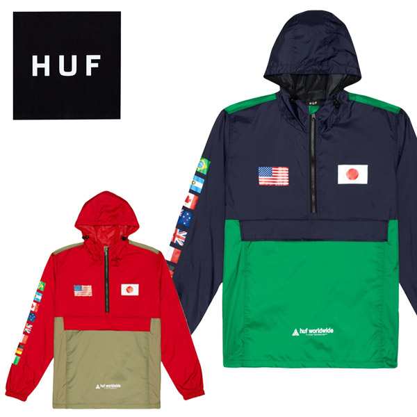 【極美品】HUF ハフ　フラッグアノラックジャケット　ナイロンパーカーSサイズ