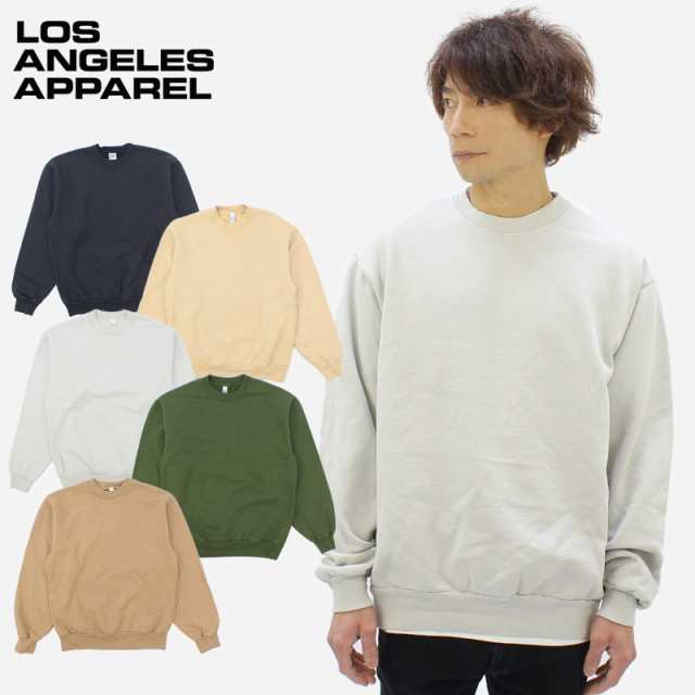 ロサンゼルス アパレル 14oz Garment Dye Heavy Fleece Crew Neck Sweat クルーネック スウェット [AA]