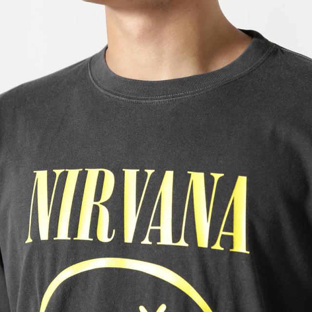 マナスタッシュ メンズ 長袖 バンドTシャツ ロックTシャツ  MANASTASH ニルヴァーナ コラボ NIRVANA SMILE L/S TEE トップス スマイル ロンT ニルバーナ 792-5930005 マナスタッシュ メンズ 長袖 バンドTシャツ ロックTシャツ MANASTASH