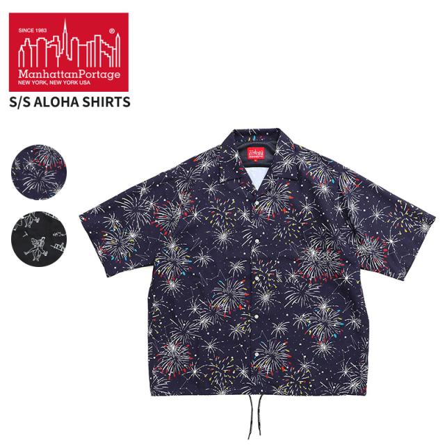 マンハッタン ポーテージ レディース 半袖Tシャツ メンズ Manhattan Portage ショートスリーブ アロハシャツ S/S Aloha Shirts 開襟シャツ MP-M634