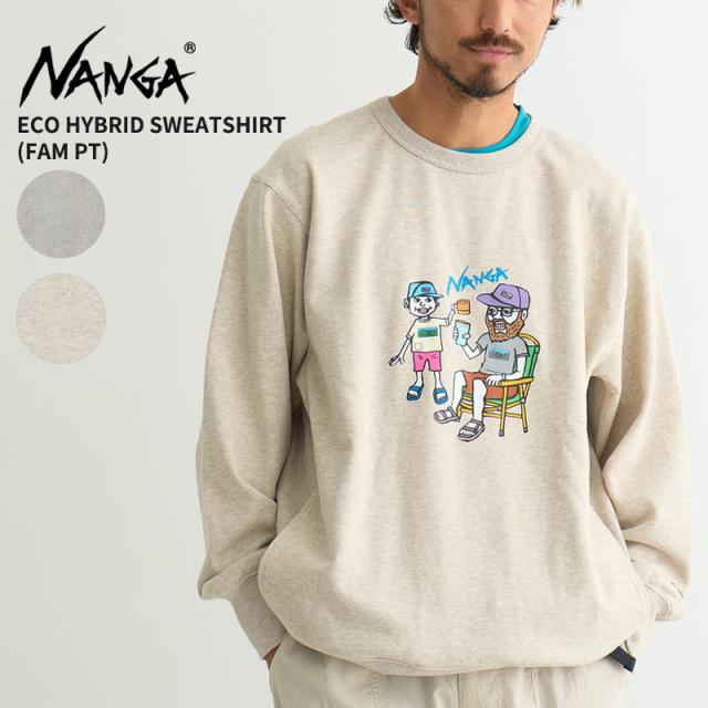 ナンガ ユニセックス トレーナー クルーネックスウェット NANGA エコハイブリッド ファミリープリント トップス プリント 春 秋 M L LL N2500-1K012Aの通販は