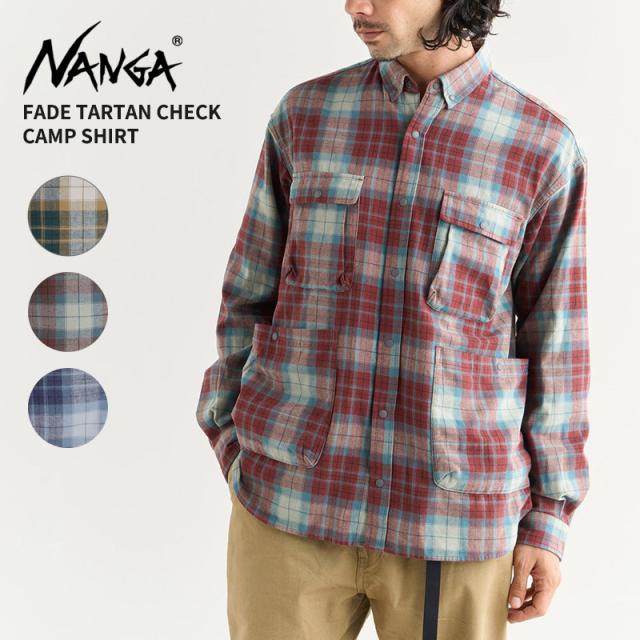ナンガ メンズ 長袖シャツ レディース NANGA フェード タータンチェック キャンプシャツ FADE TARTAN CHECK CAMP SHIRT  N2530-1I107A