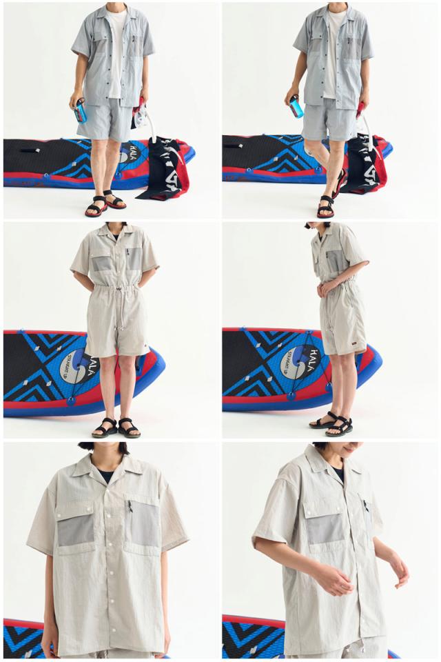 ナンガ NANGA NYLON TUSSER OPEN COLLAR SHIRT ナイロンタッサー オープンカラーシャツ メンズ 半袖 nw2321-1h511_4