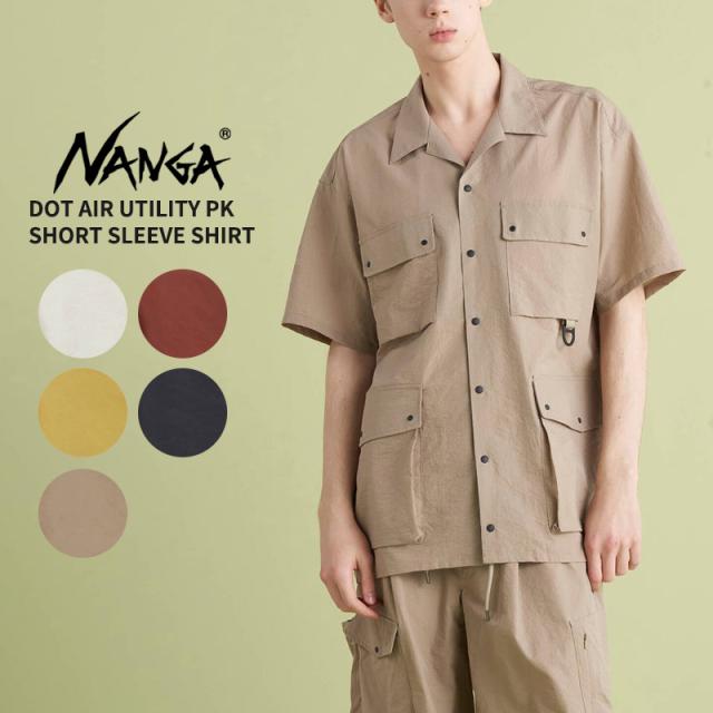 ナンガ 半袖シャツ DOT AIR UTILITY PK SHORT SLEEVE SHIRTドットエア ユーティリティーポケット ショートスリーブシャツ オープンカラーシャツ メンズ nw2411-1h201-a