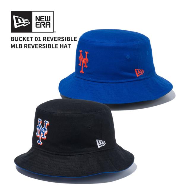 ニューエラ バケットハット バケハ NEW ERA バケット01 リバーシブル MLB Reversible Hat ニューヨーク・メッツ ブラック/ライトロイヤル 帽子 14109582の通販は 4,950円