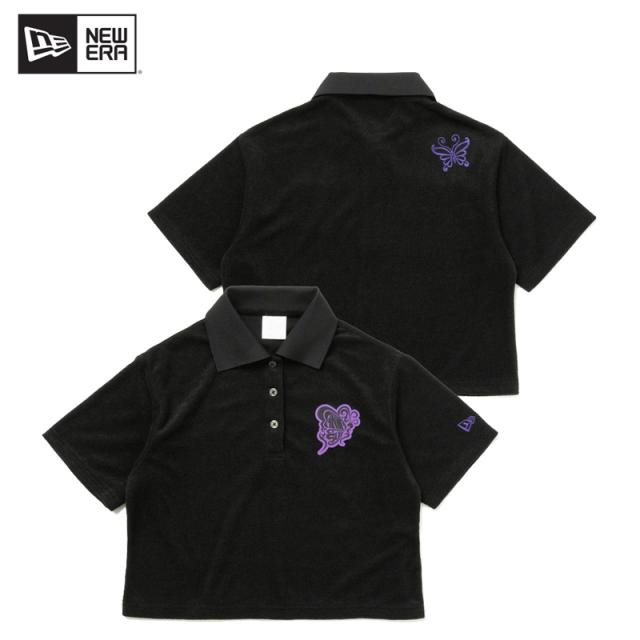 ニューエラ Tシャツ NEW ERA WOMEN'S 半袖 ポロシャツ ANNA SUI アナ スイ パイル ブラック ショート丈 半袖カットソー トップス レディース 14124544