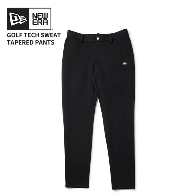 ニューエラ メンズ ゴルフウエア パンツ NEW ERA テックスウェット テーパードパンツ ブラック ゴルフ パンツ ボトムス 14669834