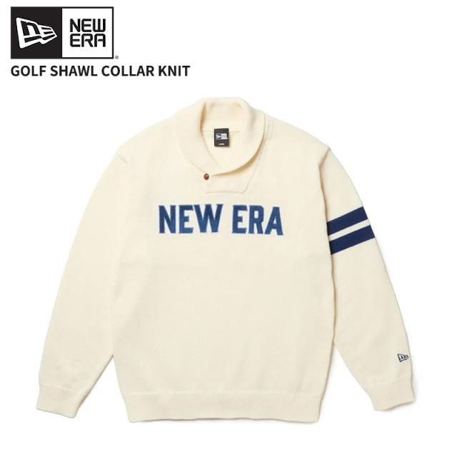 ニューエラ ユニセックス ゴルフウエア セーター トップス NEW ERA ショールカラーニット オフホワイト ニットトップス 14669845