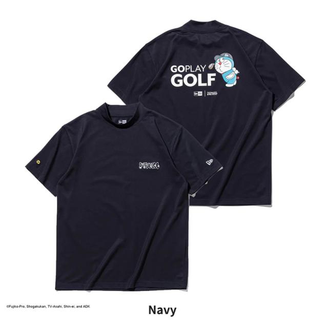 ニューエラ 半袖Tシャツ モックネック 半袖Tシャツ NEW ERA 半袖 鹿の子 ミッドネック Tシャツ ドラえもん ネイビー ゴルフ カットソー トップス 14935373_9
