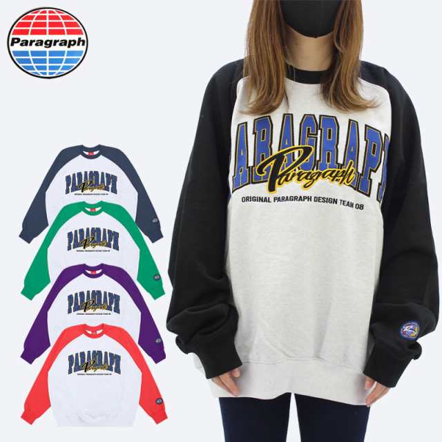 パラグラフ(paragraph) COLOR RAGLAN SWEAT NO.008/NO.8 ラグラン 切替 スウェットクルーネック トレーナー [AA]