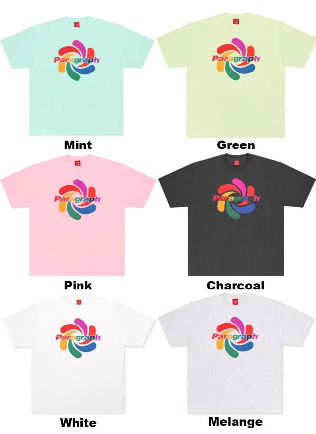 パラグラフ Tシャツ paragraph PALETTE PRINTING T-SHIRT NO.053 NO.53 パレットデザイン 半袖 メンズ レディース カットソー no-053の通販は