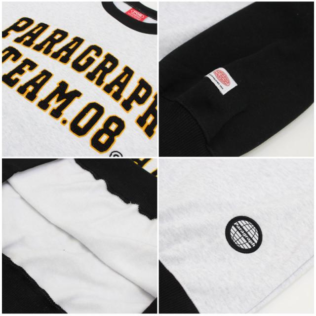 パラグラフ paragraph TEAM08 RAGLAN SWEAT NO.08-042 チーム08 ラグラン クルー スウェット トレーナー メンズ レディース カットソー no-08-042