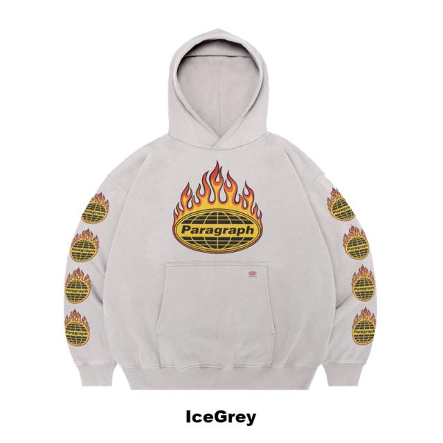 パラグラフ paragraph FIRE FRAME LOGO WASH HOODIE NO.08-054 ファイヤー フレーム ロゴ ウォッシュ フーディー パーカー メンズ レディース カットソー no-08-054