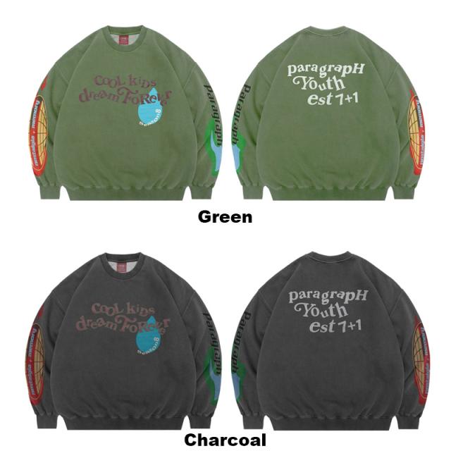 パラグラフ paragraph MESSAGE WASH SWEAT NO.08-055 メッセージ ウォッシュ クルーネック スウェット トレーナー メンズ レディース カットソー no-08-061