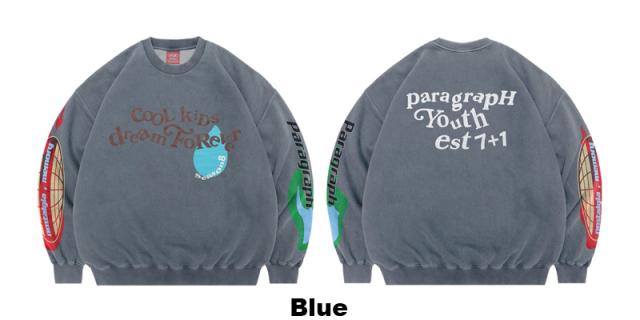 パラグラフ paragraph MESSAGE WASH SWEAT NO.08-055 メッセージ ウォッシュ クルーネック スウェット トレーナー メンズ レディース カットソー no-08-061