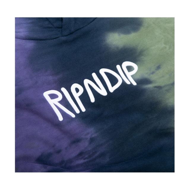 リップンディップ RIPNDIP Ripndip Rubber Logo Hoodie Sage Slate Tie Dye スウェット フード プルオーバー パーカー 男性 メンズ rnd9537 RipNDip 青 フーディー リップンディップ RIPNDIP Ripndip Rubber Logo