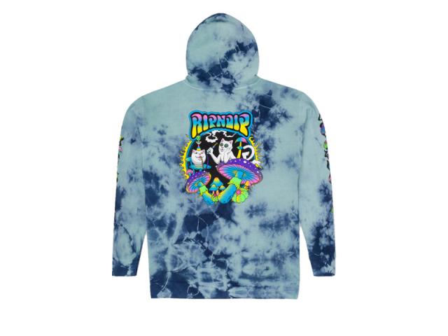 リップンディップ RIPNDIP Psychedelic Garden Hoodie Navy Aqua Lightning Wash スウェット フード プルオーバー パーカー 男性 メンズ rnd9737_2