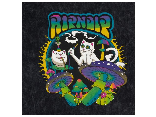 リップンディップ RIPNDIP Psychedelic Garden Hoodie Black Mineral Wash スウェット フード プルオーバー パーカー 男性 メンズ rnd9738_2