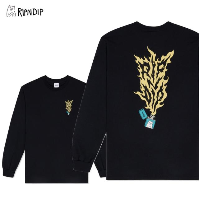 リップンディップ Tシャツ RIPNDIP Ripnlit Long Sleeve Black メンズ 長袖 ロンT rnd9750の通販は