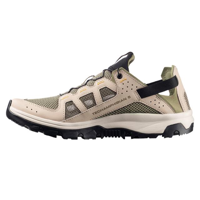 サロモン メンズ 速乾 通気性 ウォーターシューズ SALOMON テックアンフィビアン 5 TECHAMPHIBIAN 5 Eucalyptus / Aloe / Cyber Yellow L49104300