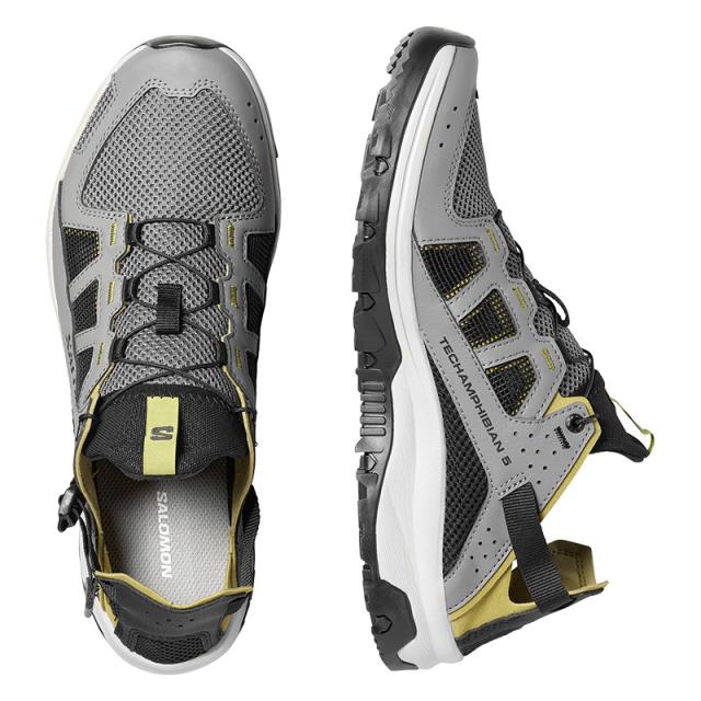サロモン メンズ 速乾 通気性 ウォーターシューズ SALOMON テックアンフィビアン 5 TECHAMPHIBIAN 5 Castlerock / Willow / Black L49227700